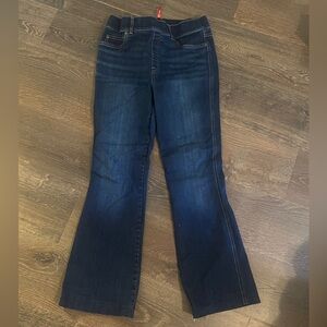 Spanx women jeans Dark Flare stretch denim Large